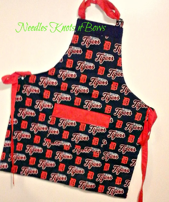 Detroit Tigers Apron, Mens / Women’s Baseball Apron with Pocket, Aprons