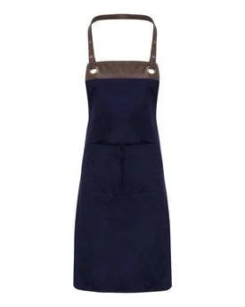 Navy/Brown Artisan Bib Apron