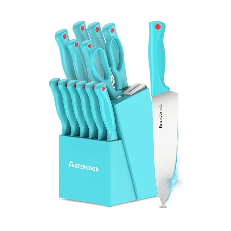 15-Piece Astercook Dishwasher Safe High Carbon Stainless Steel Knife Set