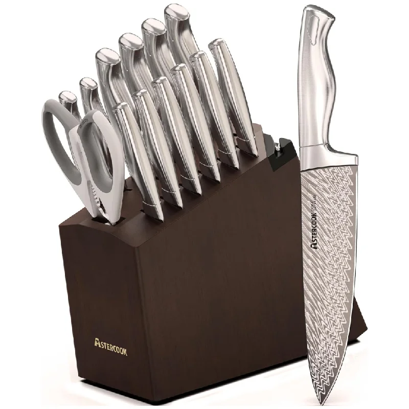 15-Piece Astercook German Stainless Steel Knife Sets