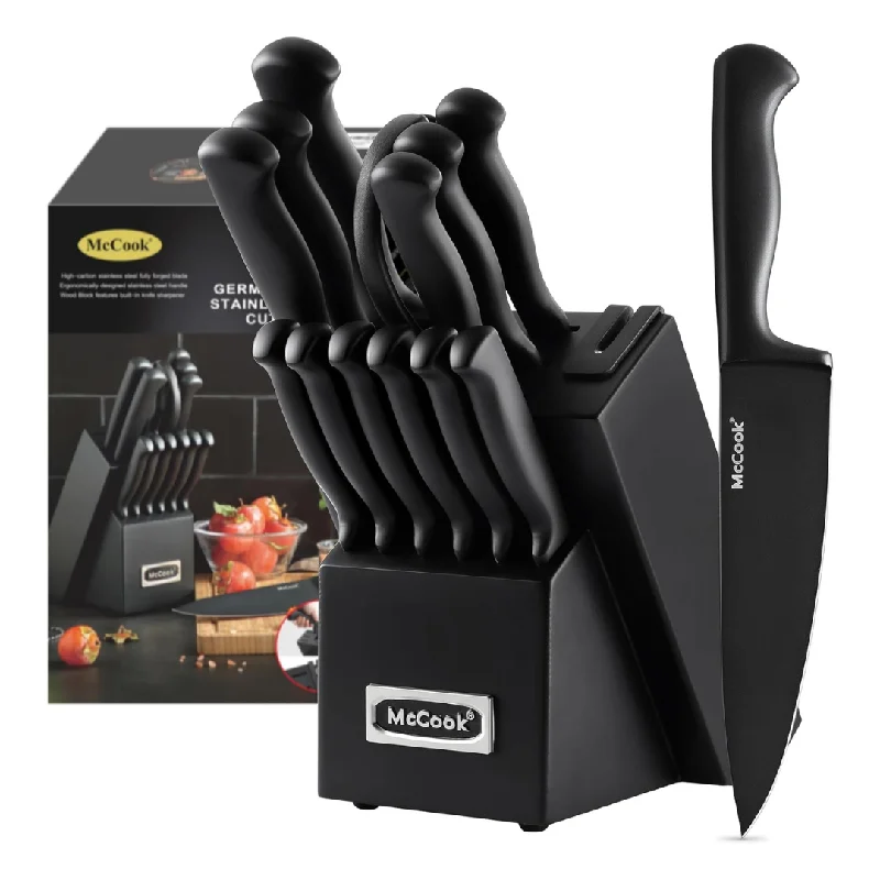 15-Piece McCook German Stainless Steel Knife Block Sets