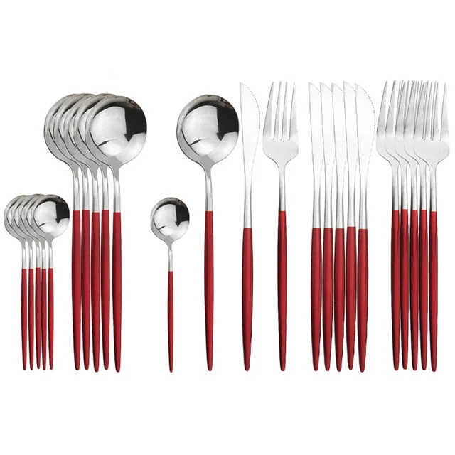 24Pcs Red Silevr