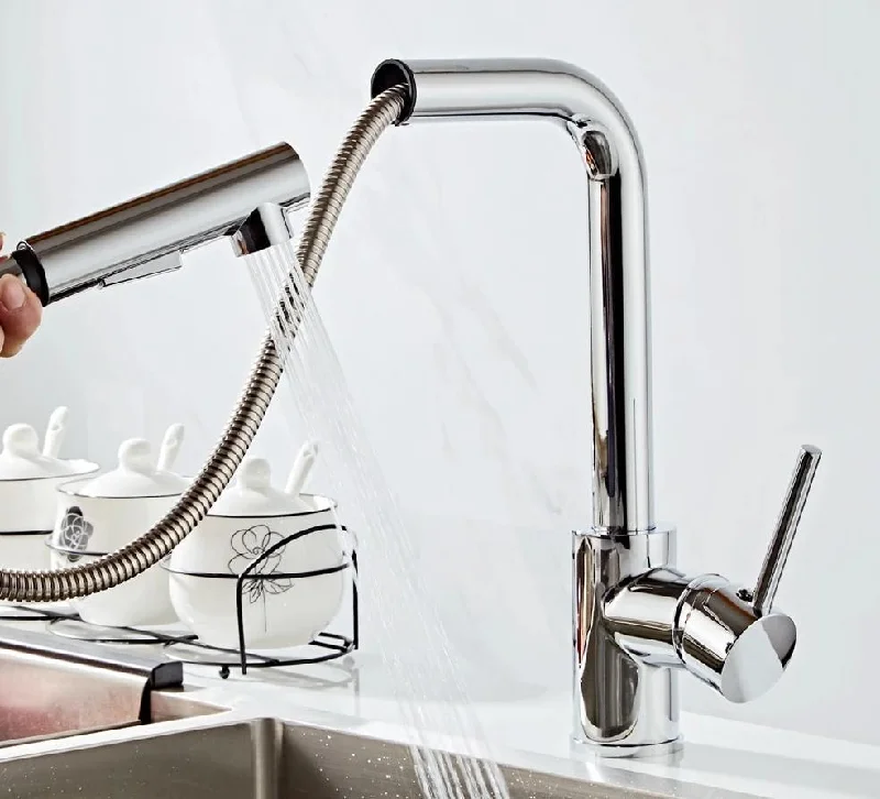 Kitchen Faucet 360 Degree Pull Out Water Mixer Tap