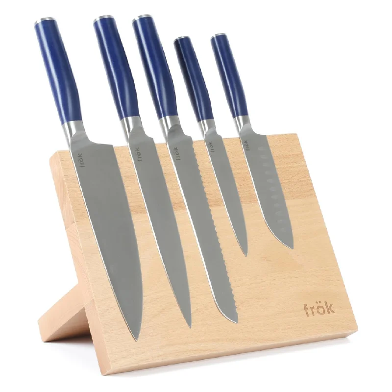 6-Piece Frok German Steel Knife Set with Magnetic Block