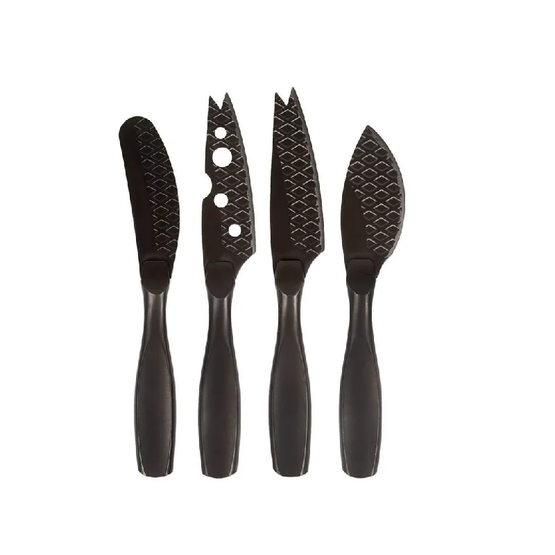 Boska Mini Monaco 4 Piece Cheese Knife Set, Black