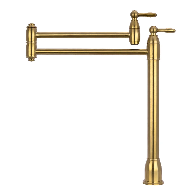 Brushed Gold Pot Filler Kitchen Faucet Deck-Mounted - AK98188-BTG