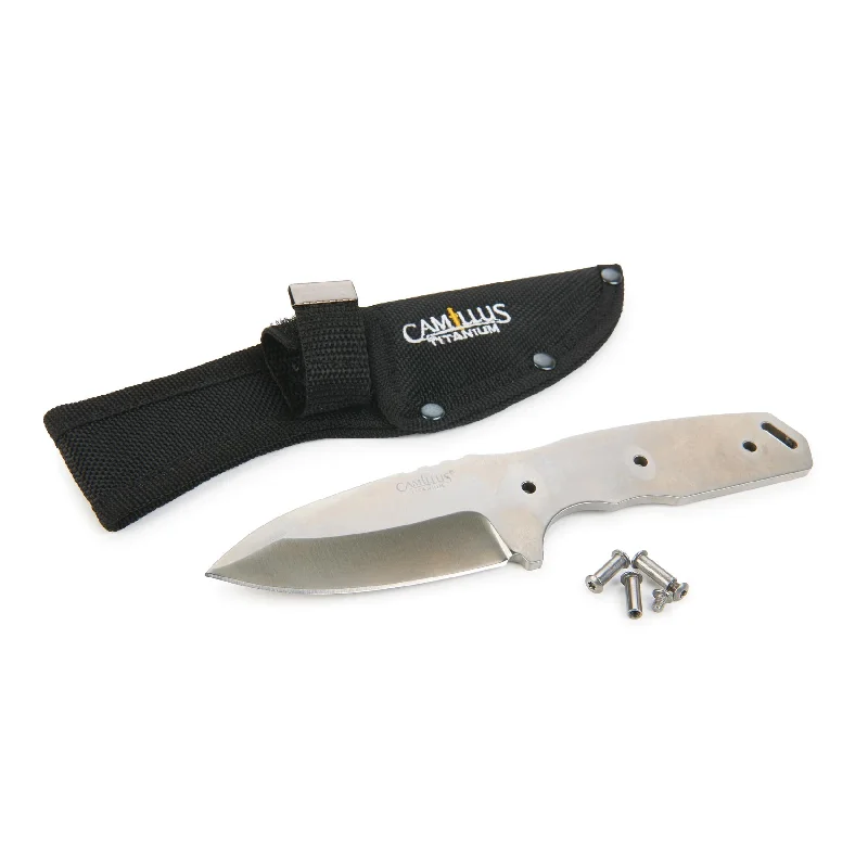 Bullnose Fixed Blade Knife for Hunting and Fishing - 7-3/16" - Unfinished Kit