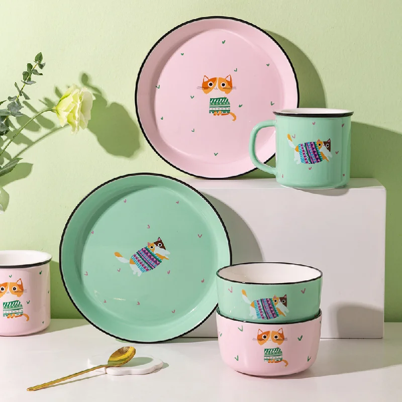 Ceramic Cartoon Cat Dinnerware