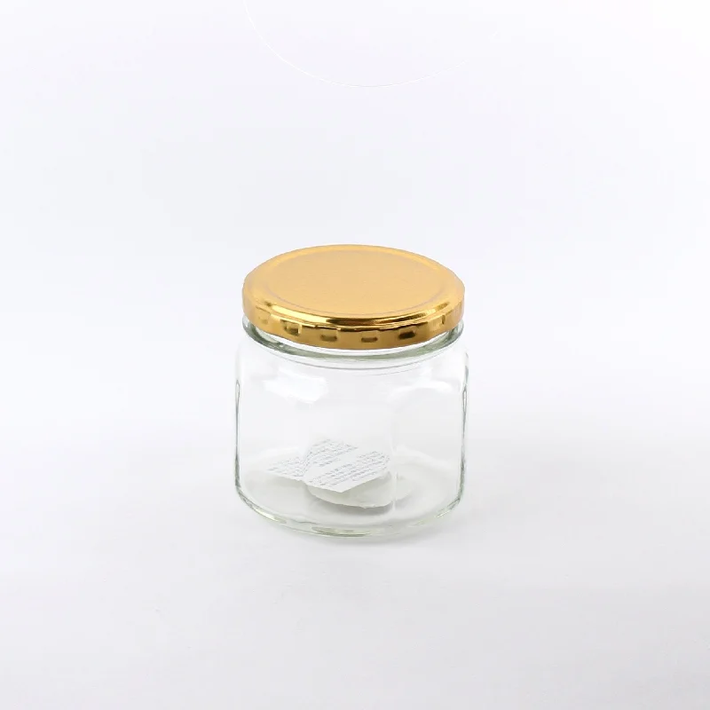 Container (Glass/w/Twist Cap/Octagon/SL*GD/7.8x7.8x7.85cm / 255mL)