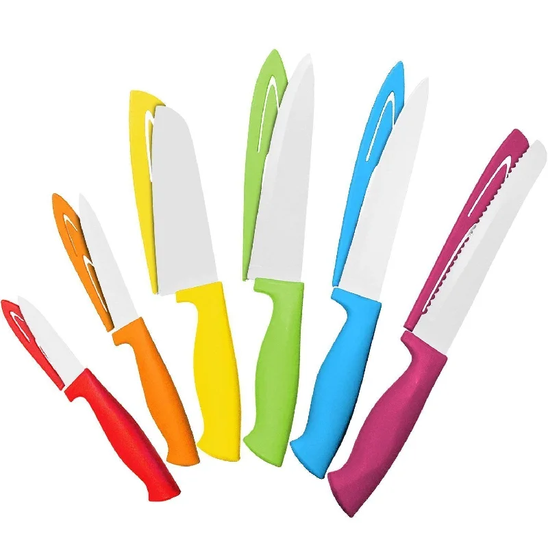 Chef's Choice Colorful Professional 12 Piece Knife Set By Cooler Kitchen