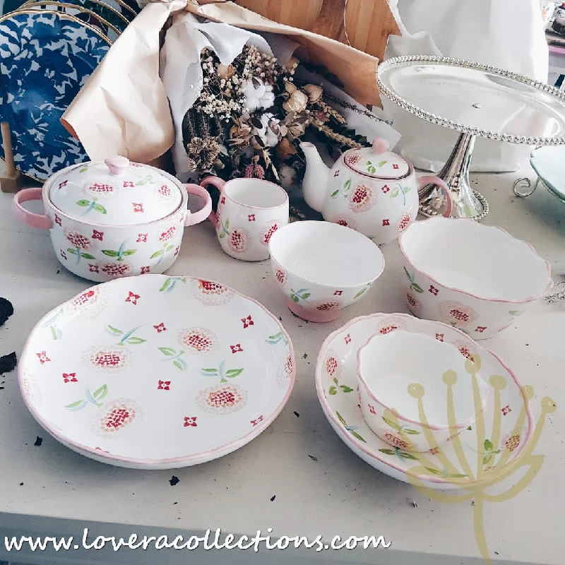 *65% OFF CLEARANCE PROMO* Handmade Pink Blossom Dinnerware Collection