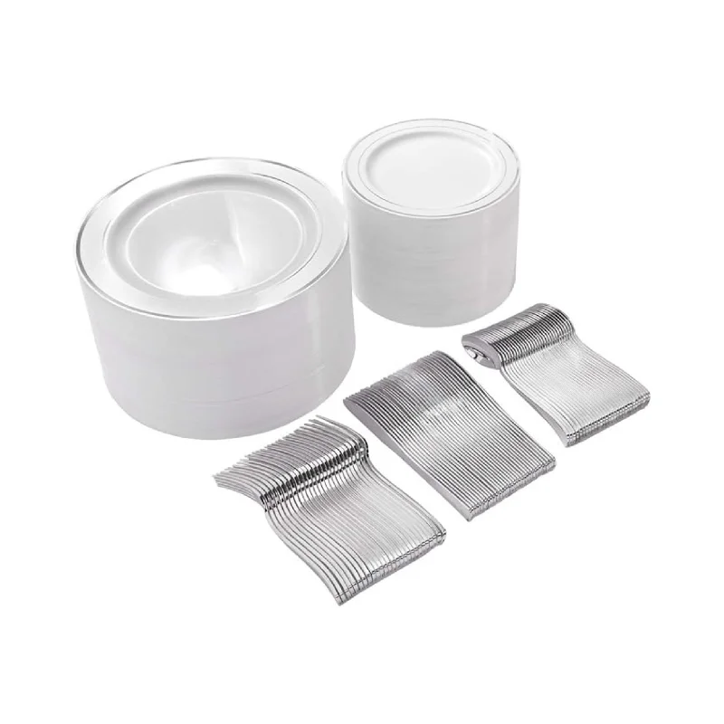 I00000 300 Pcs Plastic Disposable Dinnerware Set (Service for 60)