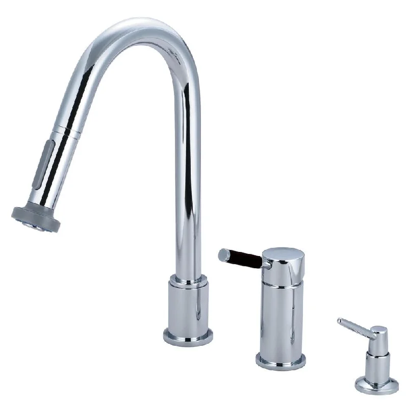 Kaiser Chrome Pull down Widespread Kitchen Faucet & Soap Dispenser GS8911DKLK1