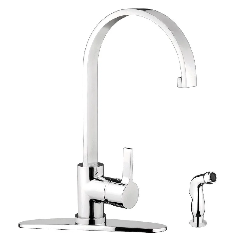 Kingston Brass Chrome Single Handle Kitchen Faucet w Brass Sprayer GS8711CTLSP