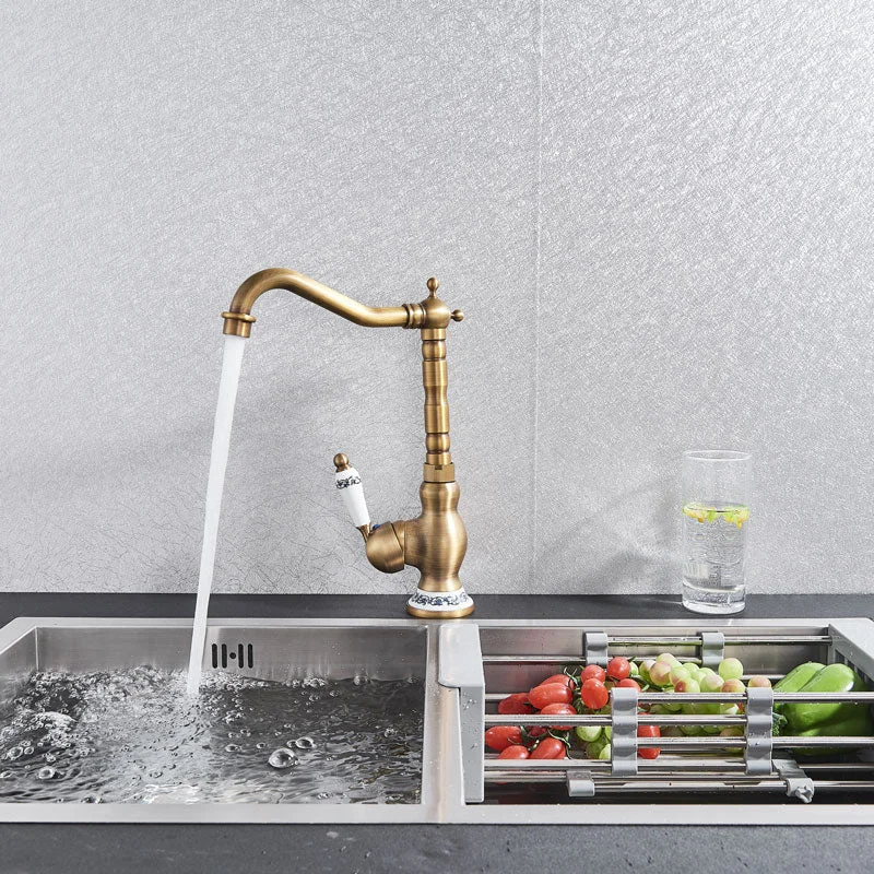 Kitchen Faucet Hot & Cold Mixer Tap Single Hole Bathroom Faucet