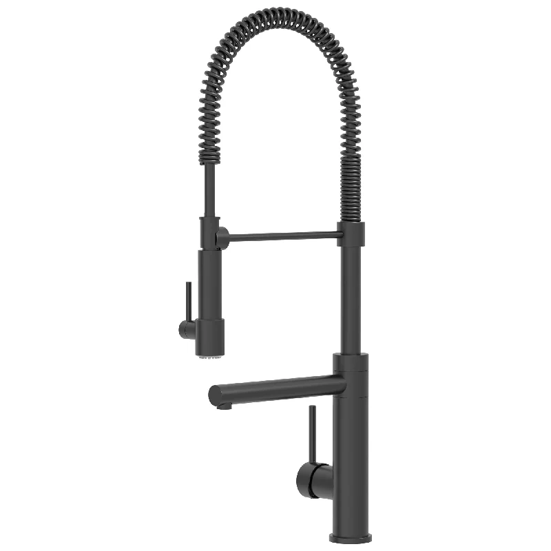 Modern Spring-Type Kitchen Faucet LK19M Matte Black