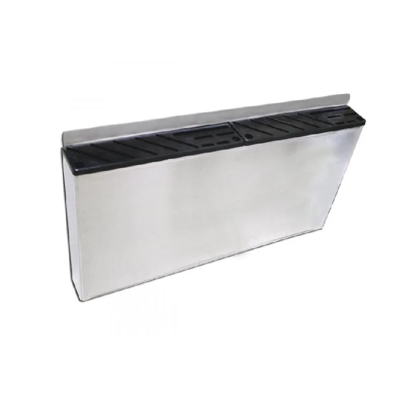 Nella Double Stainless Steel Knife Rack with Black Plastic Insert, 24” x 2.5” x 12.5”