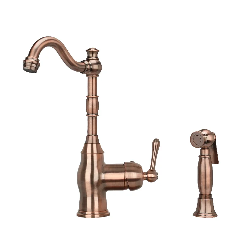 One-Handle Antique Bronze Widespread Kitchen Faucet with Side Sprayer - AK96918AB