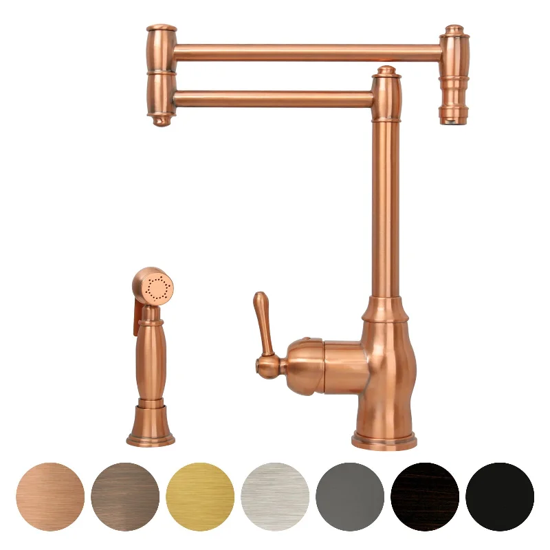 One-Handle Copper Pot Filler Kitchen Faucet with Side Sprayer - AK96918P1