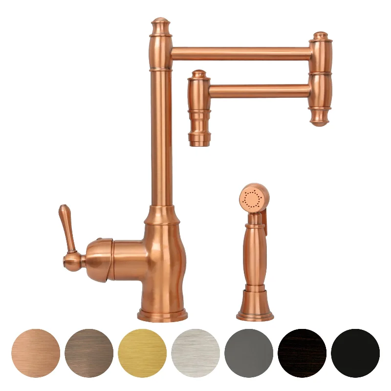 One-Handle Copper Pot Filler Kitchen Faucet with Side Sprayer - AK96918P2