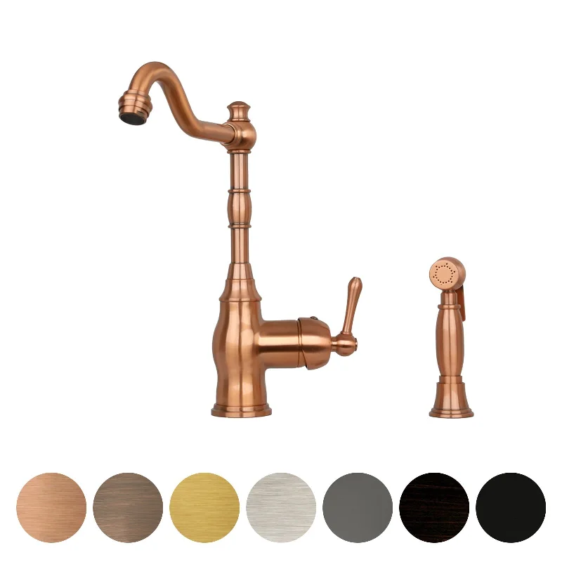 One-Handle Copper Widespread Kitchen Faucet with Side Sprayer - AK96918C