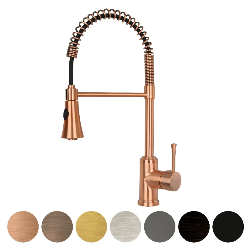 One-Handle Pre-Rinse Spring Copper Kitchen Faucet - AK96566-C