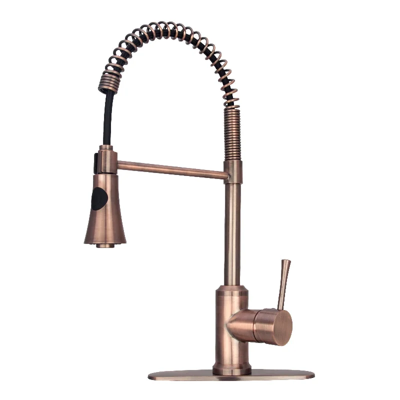 One-Handle Pre-Rinse Spring Copper Kitchen Faucet - AK96566-D-AC