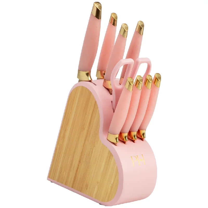 Paris Hilton 10-Piece Heart-Shaped Stainless Steel Knife Block Set