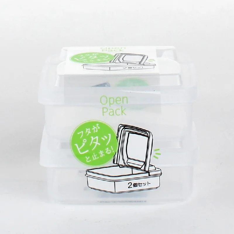 Plastic Food Container (Square/CL/10.5x10.5x4.3cm / 250mL)