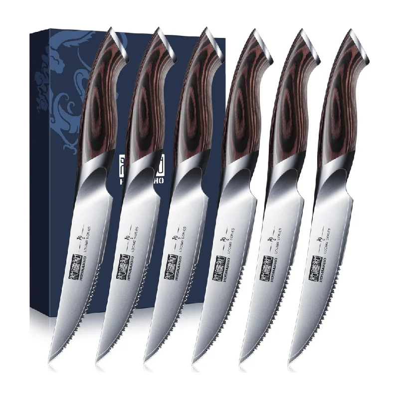 Set Of 6 Ultra Sharp 4.5" Serrated Steak Knife Set