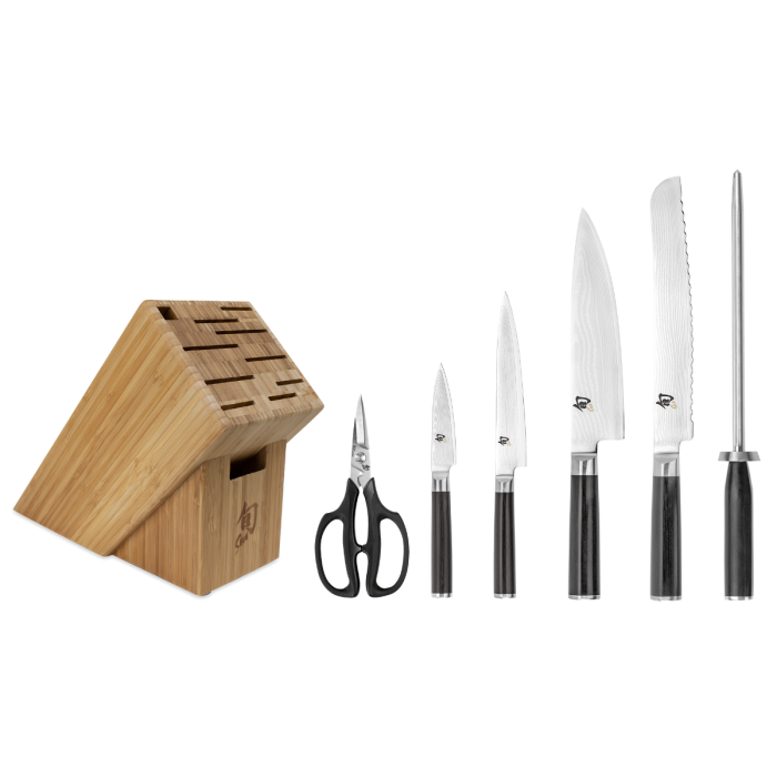 Shun Classic 7 Piece Essential Bamboo Block Knife Set