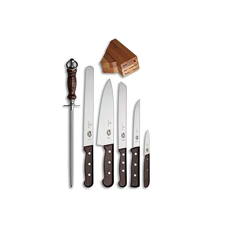 Victorinox 7 Piece Knife Block Set with Rosewood Handles