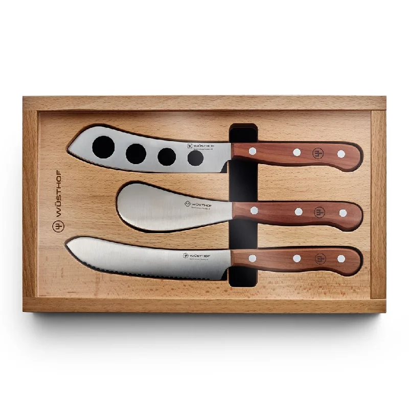 Wusthof 3 Piece Charcuterie Knife Set with Presentation Box, Plum Wood