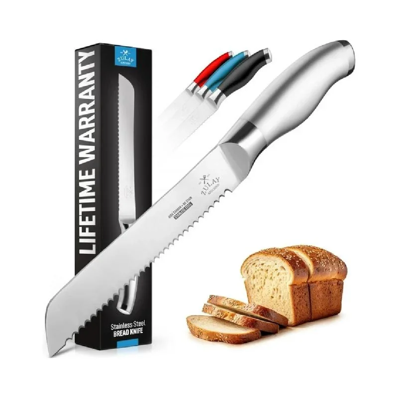 Zulay Kitchen Serrated Ultra Sharp 8" Blade Bread Knife