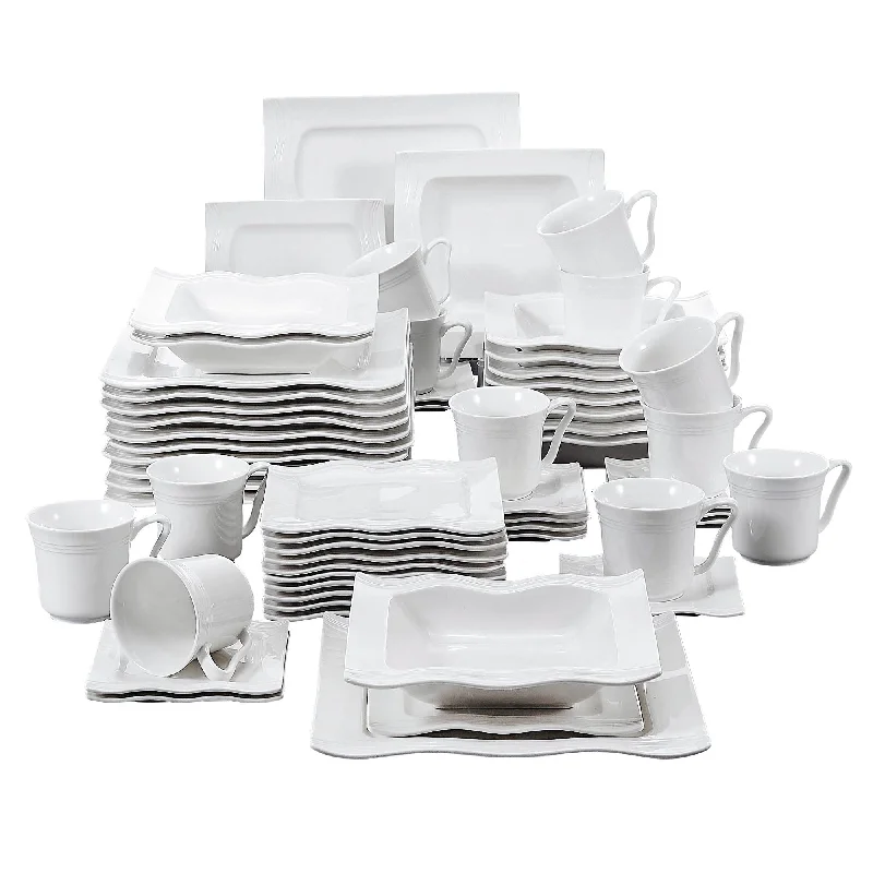 30/60 Piece Porcelain Tableware Set Dinnerware Set for 12 Person