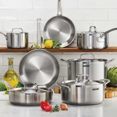 Tramontina Tri-ply Clad Stainless Steel Cookware Set - 12Pcs