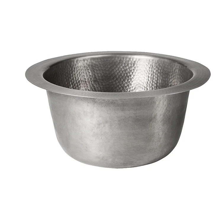 Bar Sink 16L x 16W Inch Single Bowl Turner Hammered Pewter Undermount/Drop In Round