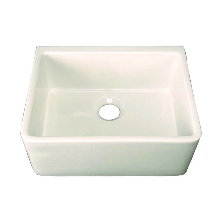 Kitchen Sink 23-3/8L x 18-3/4W Inch Single Bowl Brooke Farmer Bisque Round Edge Rectangle