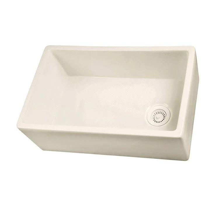 Kitchen Sink 29-3/4L x 17-7/8W Inch Single Bowl Farmer Bisque Round Edge Rectangle