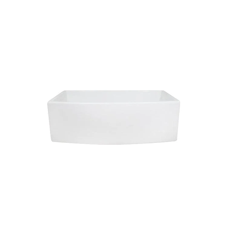 Kitchen Sink 29-3/4L x 17-1/2W Inch Single Bowl Fallbrook Farmer White Curved Rectangle