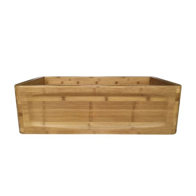 Kitchen Sink 33L x 18W Inch Single Bowl Poco Frame Design Bamboo Rectangle