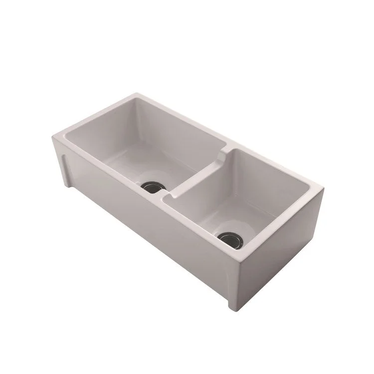 Kitchen Sink 36L x 18-1/8W Inch Double Bowl Millwood Farmer Bisque Rectangle