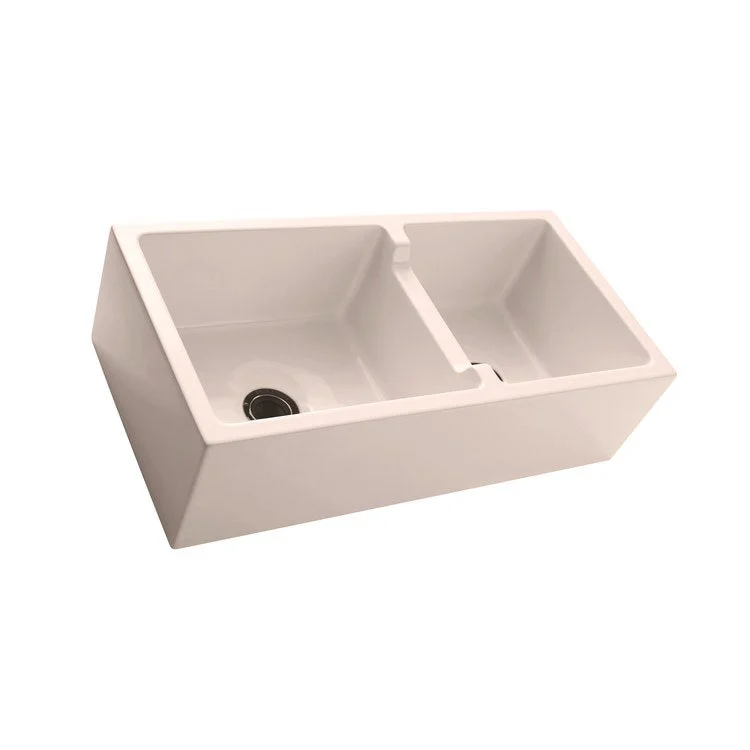 Kitchen Sink 36L x 18-1/8W Inch Double Bowl Maura Low Divide Farmer Bisque Rectangle