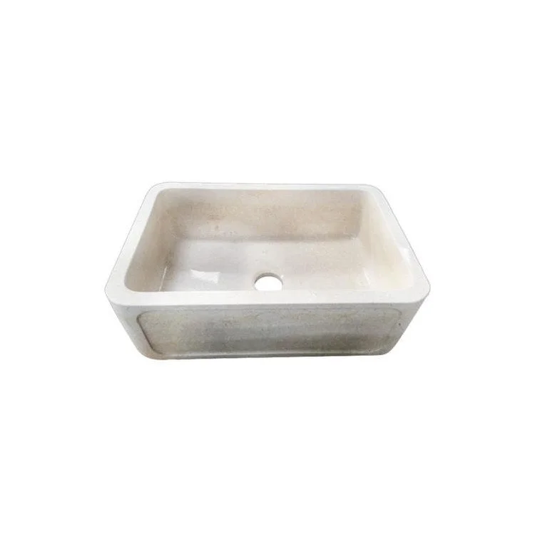 Kitchen Sink 33L x 20W Inch Single Bowl Chardonnay Farmer Polished Egyptian Galala Round Edge Rectangle