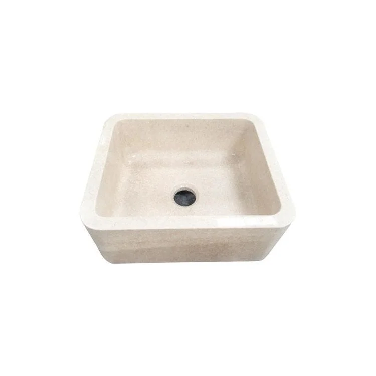 Kitchen Sink 36L x 20W Inch Single Bowl Chandra Farmer Polished Galala Marble Round Edge Rectangle