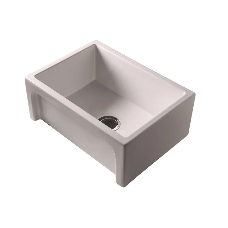 Kitchen Sink 23-3/4L x 18-1/8W Inch Single Bowl Carmon Farmer Bisque Rectangle