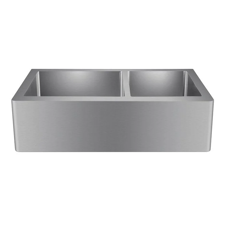 Kitchen Sink 33L x 20W Inch Double Bowl Crowley Farmer 60/40 Stainless Steel Rectangle