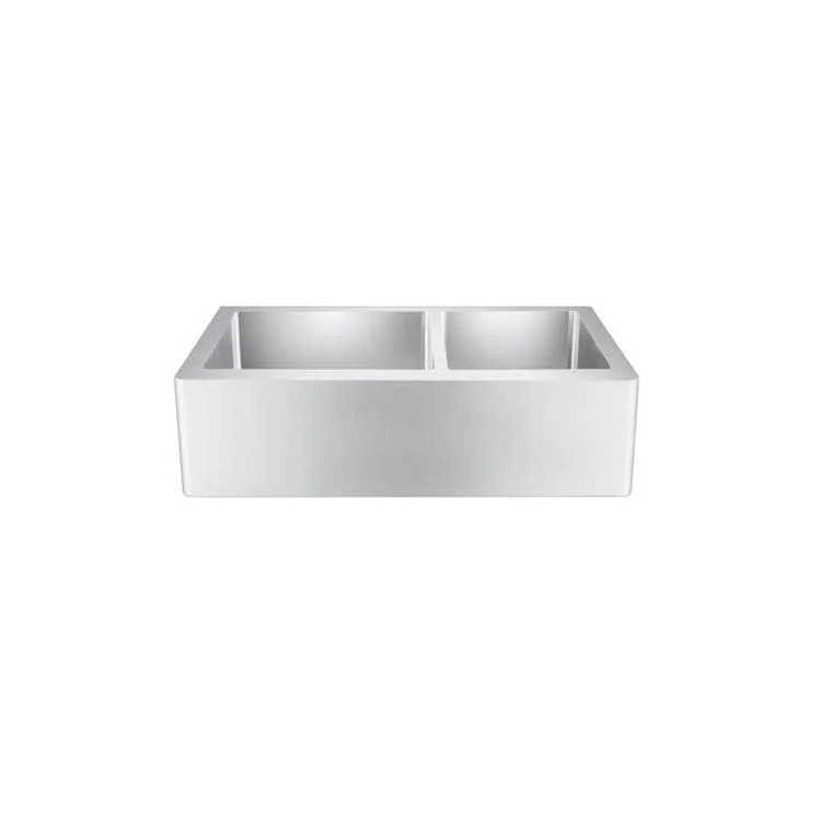 Kitchen Sink 36L x 20W Inch Double Bowl Crowley Farmer 60/40 Stainless Steel Rectangle