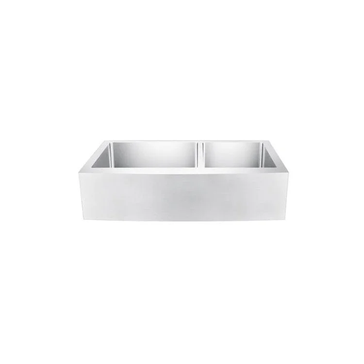 Kitchen Sink 33L x 20-3/4W Inch Double Bowl Damita Farmer 60/40 Stainless Steel Rectangle