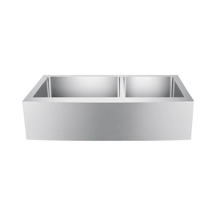 Kitchen Sink 36L x 20-3/4W Inch Double Bowl Damita Farmer 60/40 Stainless Steel Rectangle